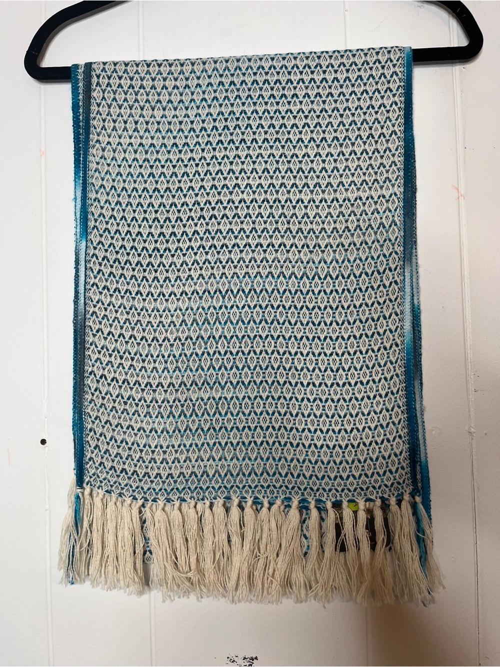 NWT Huallpatex 100% baby alpaca textured woven fringe scarf long rectangulat